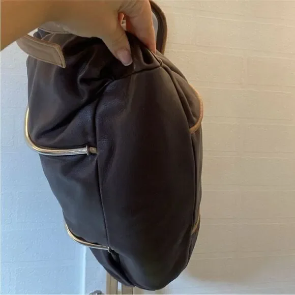 Renato Angi Elegant Brown Leather Tote Bag